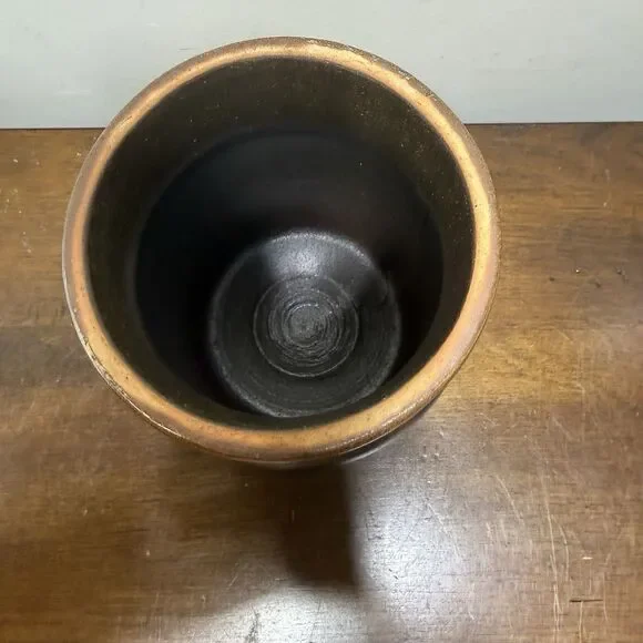 Vintage BBP Beaumont Brothers Pottery Crock Blue Feather Brush Strokes 1992 - Picture 4 of 9